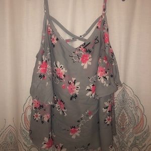 torrid Tops - Torrid gray floral layered tank 0 0X XL torrid Tops - Torrid gray floral layered tank 0 0X XL